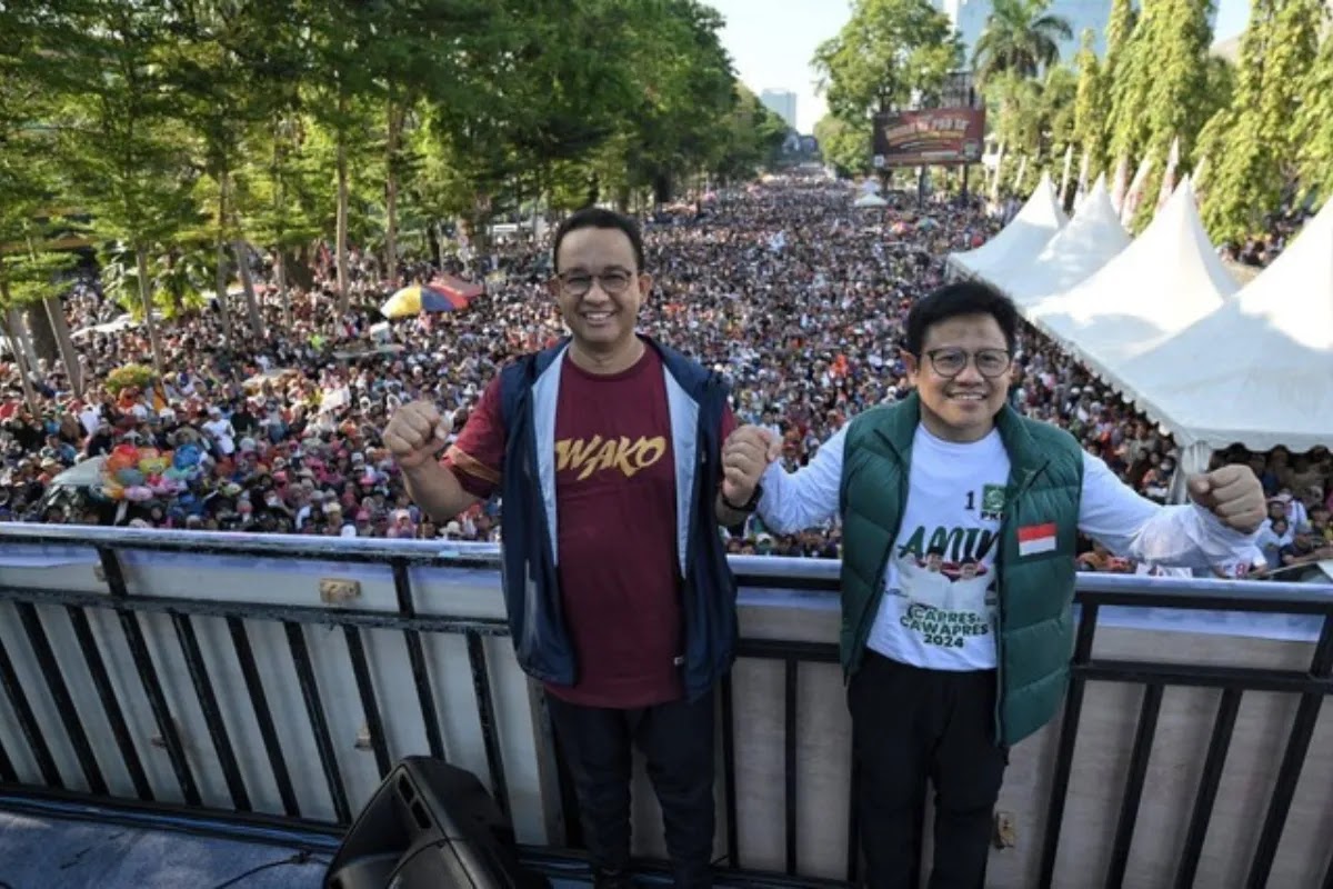 Anies dan Cak Imin Disambut Ribuan Massa di Makassar, Menyerukan Kemenangan AMIN dan Partai Koalisi Perubahan di Pemilu 2024