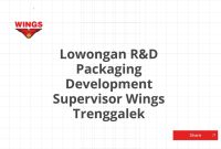 Lowongan R&D Packaging Development Supervisor Wings Trenggalek