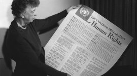 Universal Declaration of Human Rights sebagai Piagam HAM Sedunia ditetapkan pada 10 Desember 1948 oleh Majelis Umum PBB, tonggak penting hak asasi manusia