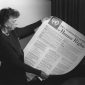 Universal Declaration of Human Rights sebagai Piagam HAM Sedunia ditetapkan pada 10 Desember 1948 oleh Majelis Umum PBB, tonggak penting hak asasi manusia