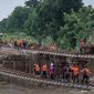 Banjir di Grobogan yang memutus jalur KA terputus (Dok. Ist)