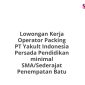 Lowongan Kerja Operator Packing PT Yakult Indonesia Persada Pendidikan minimal SMA/Sederajat Penempatan Batu
