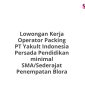Lowongan Kerja Operator Packing PT Yakult Indonesia Persada Pendidikan minimal SMA/Sederajat Penempatan Blora