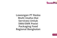Lowongan PT Reska Multi Usaha (Kai Services) Untuk SMA/SMK Posisi Packaging Food Regional Bangkalan