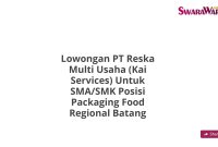 Lowongan PT Reska Multi Usaha (Kai Services) Untuk SMA/SMK Posisi Packaging Food Regional Batang