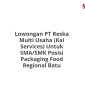 Lowongan PT Reska Multi Usaha (Kai Services) Untuk SMA/SMK Posisi Packaging Food Regional Batu