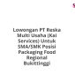 Lowongan PT Reska Multi Usaha (Kai Services) Untuk SMA/SMK Posisi Packaging Food Regional Bukittinggi