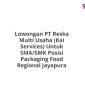 Lowongan PT Reska Multi Usaha (Kai Services) Untuk SMA/SMK Posisi Packaging Food Regional Jayapura