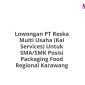 Lowongan PT Reska Multi Usaha (Kai Services) Untuk SMA/SMK Posisi Packaging Food Regional Karawang