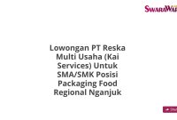 Lowongan PT Reska Multi Usaha (Kai Services) Untuk SMA/SMK Posisi Packaging Food Regional Nganjuk