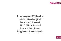 Lowongan PT Reska Multi Usaha (Kai Services) Untuk SMA/SMK Posisi Packaging Food Regional Samarinda