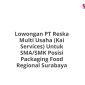 Lowongan PT Reska Multi Usaha (Kai Services) Untuk SMA/SMK Posisi Packaging Food Regional Surabaya