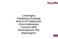 Lowongan Pelaksana Gudang Roti O (PT Sebastian Citra Indonesia) Lulusan SMA Penempatan Tbk Bojonegoro