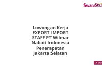 Lowongan Kerja EXPORT IMPORT STAFF PT Wilmar Nabati Indonesia Penempatan Jakarta Selatan