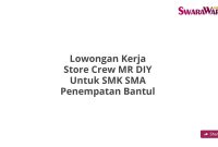 Lowongan Kerja Store Crew MR DIY Untuk SMK SMA Penempatan Bantul