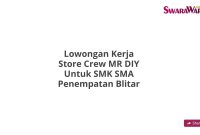 Lowongan Kerja Store Crew MR DIY Untuk SMK SMA Penempatan Blitar