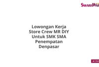 Lowongan Kerja Store Crew MR DIY Untuk SMK SMA Penempatan Denpasar