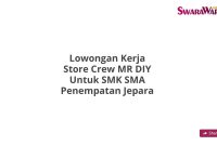 Lowongan Kerja Store Crew MR DIY Untuk SMK SMA Penempatan Jepara
