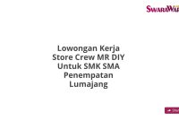 Lowongan Kerja Store Crew MR DIY Untuk SMK SMA Penempatan Lumajang