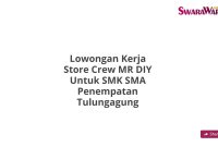 Lowongan Kerja Store Crew MR DIY Untuk SMK SMA Penempatan Tulungagung