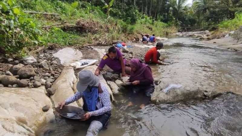 Momen warga Tulungagung berburu emas di sungai (Dok. Ist)