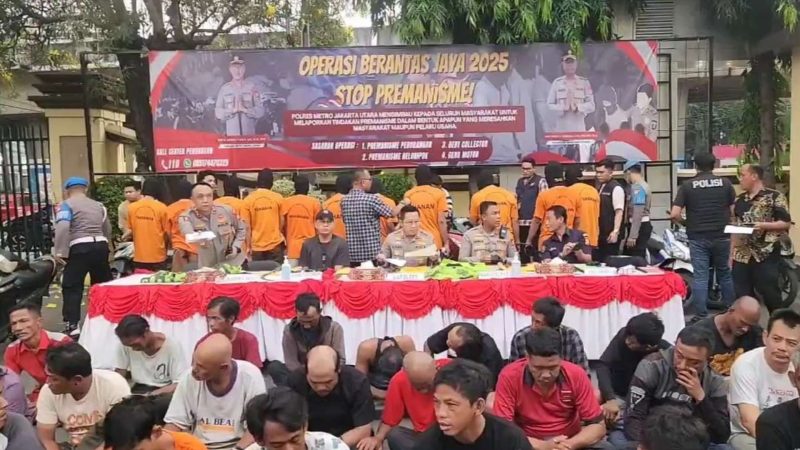 Preman dan ormas yang berhasil diamankan (Dok. Ist)