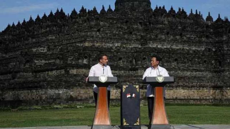 Potret Presiden Prancis dan Presiden Prabowo Subianto (Dok. Ist)