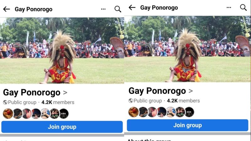 Grup Facebook Gay Ponorogo (Dok. Ist)