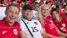 Jennifer Coppen saat menonton timnas Indonesia vs China (Dok. Ist)