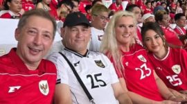 Jennifer Coppen saat menonton timnas Indonesia vs China (Dok. Ist)