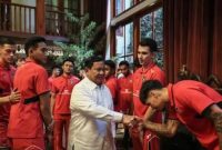 Timnas Indonesia yang berkunjung ke kediaman Presiden Prabowo (Dok. Ist)