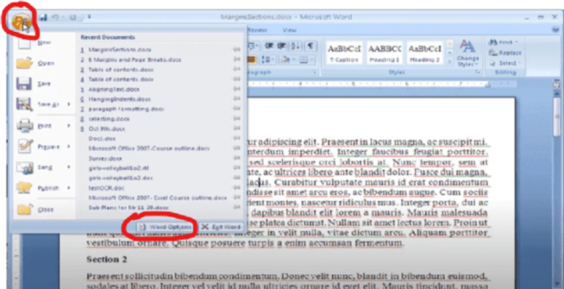cara menghilangkan garis merah di Word