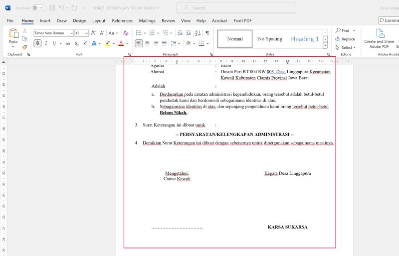Cara Membuat Tanda Tangan di Word