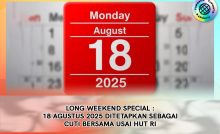 Pemerintah Tetapkan 18 Agustus 2025 Sebagai Cuti Bersama