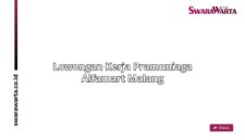 Lowongan Kerja Pramuniaga Alfamart Malang