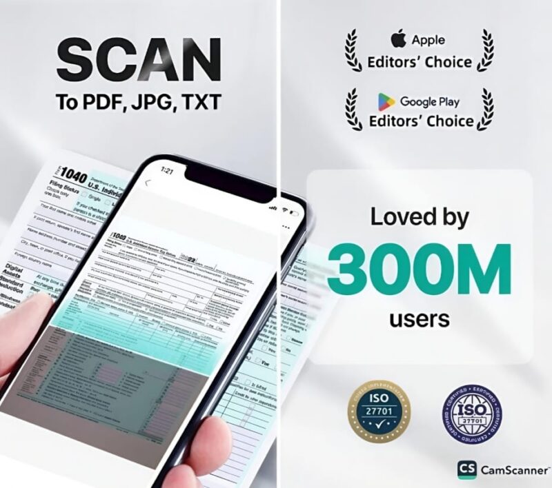 CamScanner menjamin keamanan data dengan enkripsi canggih dan sertifikasi ISO global, menjaga privasi dokumen pengguna di seluruh dunia.