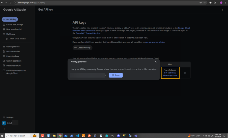 Langkah-langkah Mendapatkan API Key Gemini