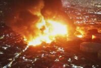 Kilang Minyak Iran Terbakar