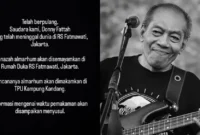 Kabar duka datang dari dunia musik Indonesia. Bassist God Bless Donny Fattah meninggal dunia setelah dirawat di RS Fatmawati.