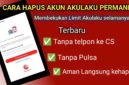 cara hapus akun akulaku