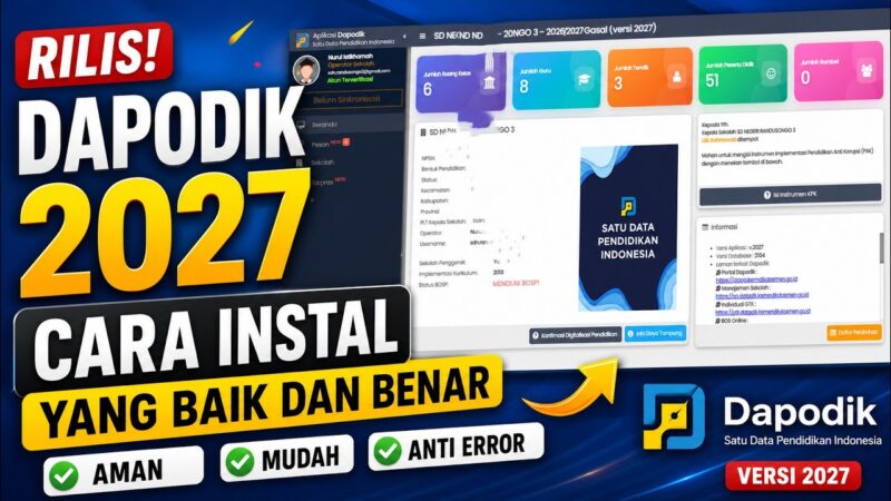 Cara Install Dapodik 2027