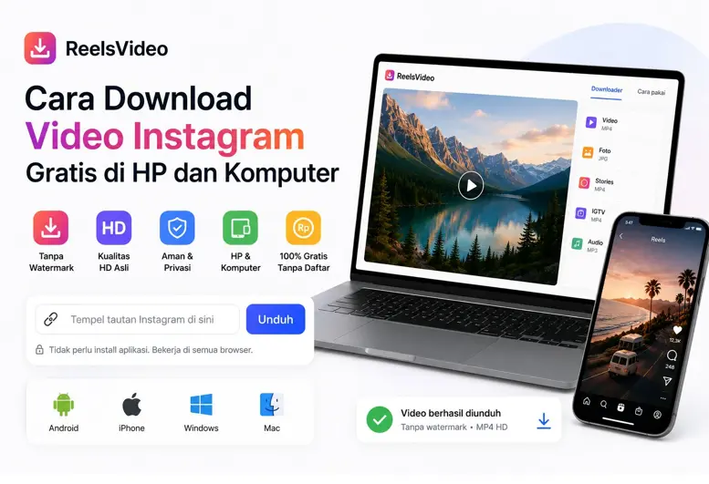 Cara Download Video Instagram Gratis dengan ReelsVideo, Praktis Tanpa Watermark