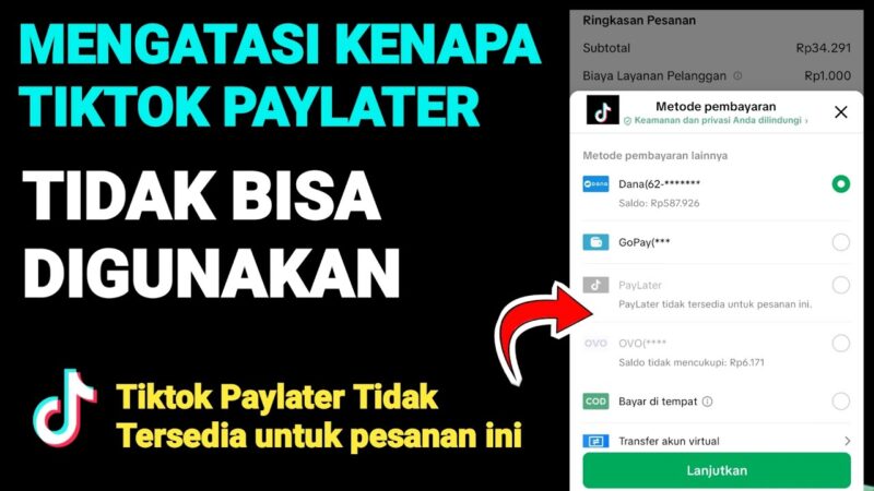 Cara Mengatasi TikTok PayLater Tidak Bisa Digunakan